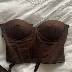 Shein Corset Top Brown XS